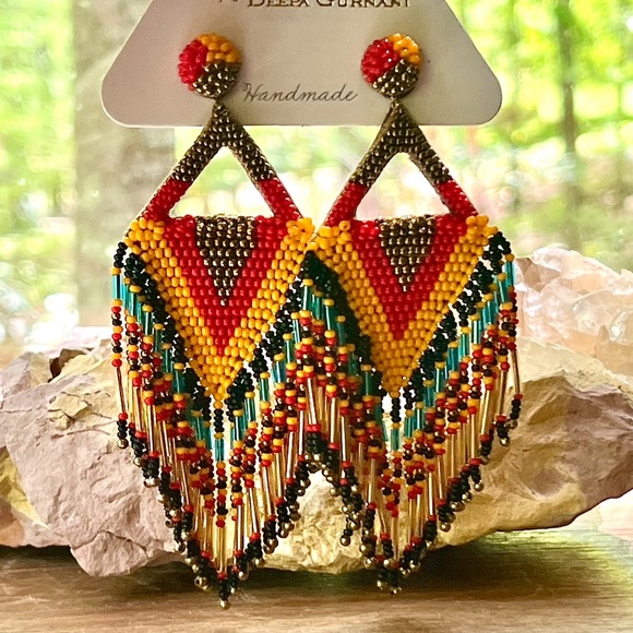 NWT Deepa Gurnani Luxe Beaded Diamond Chandeliers - Picture 5 of 16